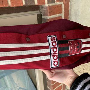 Red Adidas Side Snap Track Pants
